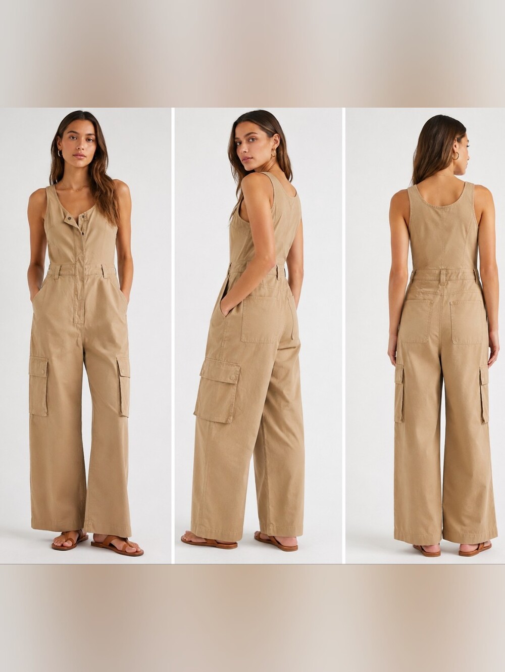Citizens Of Humanity Tan Nova Utility Cargo Jumpsuit
